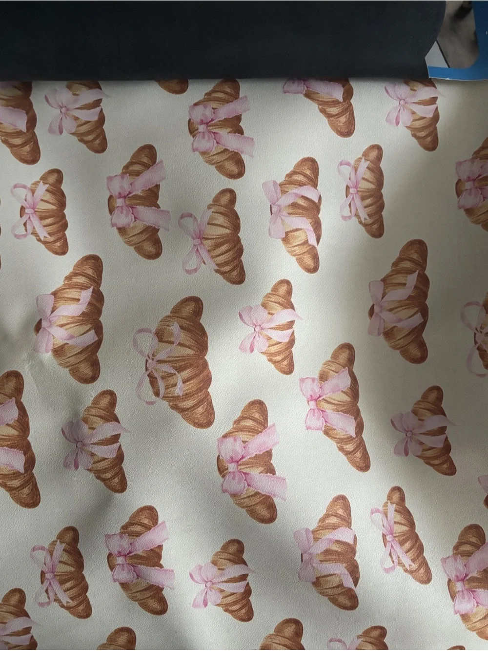 Pink & Brown Croissant Quick-Dry Floor Mat